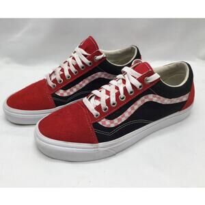Vans Old Skool Sidestripe V Red, Black & White Shoes M8.5/W10